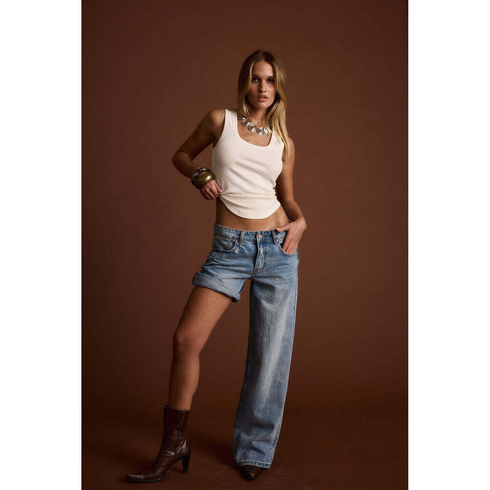 12th Tribe Eastwood Light One Legged Boyfriend Jeans Size 3030